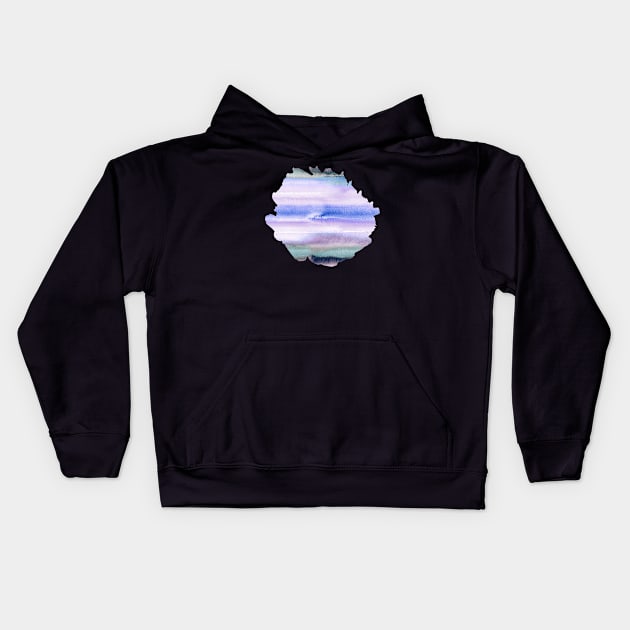 Gradient Watercolor Blue purple Kids Hoodie by ninoladesign